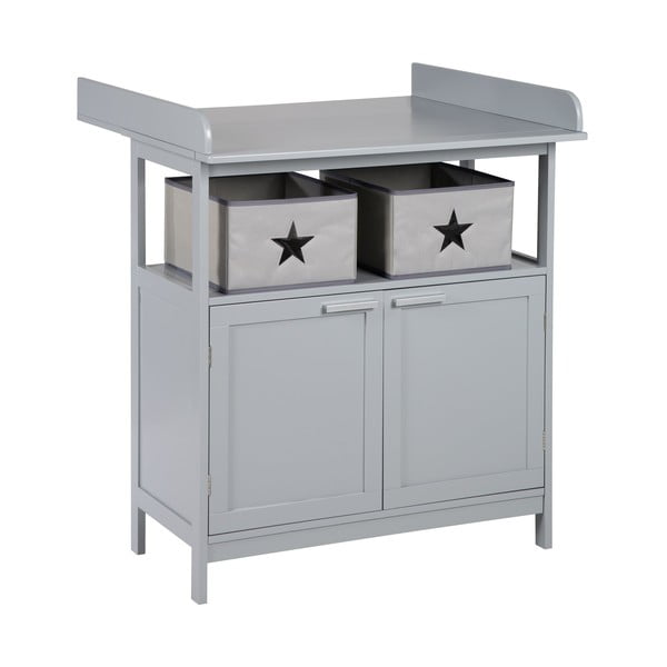 Sivá detská komoda s prebaľovacím pultom 87x100x75 cm Hamburg – Roba