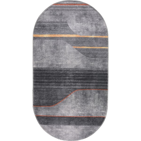 Sivý umývateľný koberec 120x180 cm Oval – Vitaus