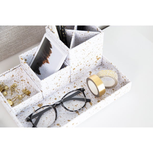 4-dielny stolový organizér v zlato-bielej farbe Bigso Box of Sweden Lena-image-3