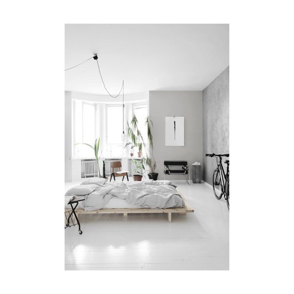 Dvojlôžková posteľ z borovicového dreva s matracom Karup Design Japan Double Latex White/Natural, 160 × 200 cm-image-4