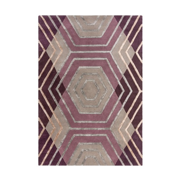 Fialový vlnený koberec Flair Rugs Harlow, 160 x 230 cm