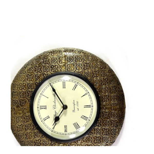 Nástenné hodiny z tepaného kovu Sikkim, 32 cm