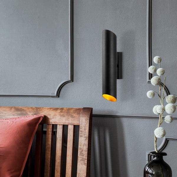 Nástenné svietidlo v čiernej a zlatej farbe ø 8 cm Cut – Opviq lights-image-3