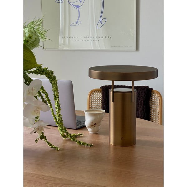 LED stmievateľná stolová lampa v bronzovej farbe s kovovým tienidlom (výška 28 cm) BringMe – Hübsch-image-1