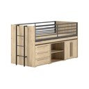 Vyvýšená detská posteľ s úložným priestorom s roštom v prírodnej farbe 90x200 cm Sam – Vipack