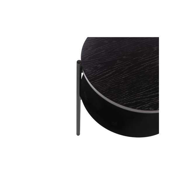 Čierny nočný stolík s doskou v dubovom dekore Tu – noo.ma-image-4