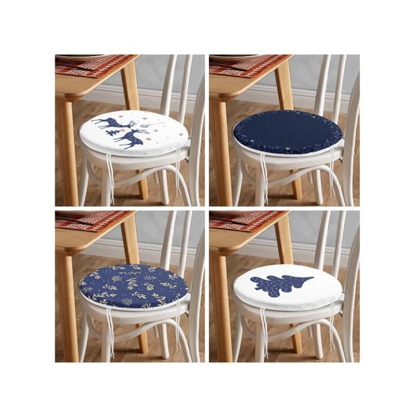 Sedáky v súprave 4 ks s vianočným motívom ø 40 cm Blue Christmas – Mila Home-image-4