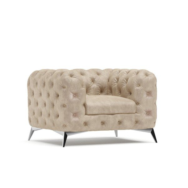 Béžové zamatové kreslo Chelsea – Ropez