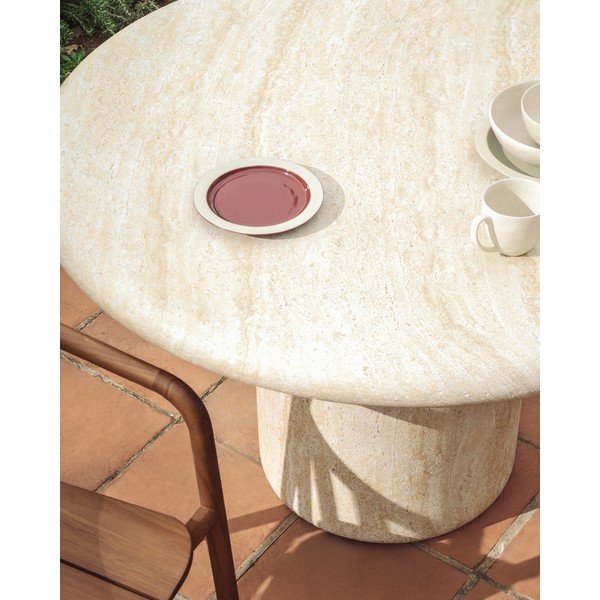 Betónový okrúhly záhradný jedálenský stôl ø 122 cm Drasi – Kave Home-image-3