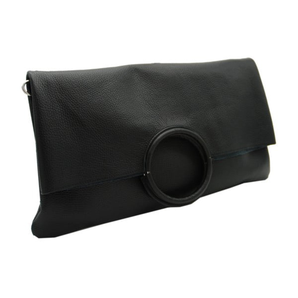 Čierna listová kabelka / kabelka z pravej kože Andrea Cardone Kalso