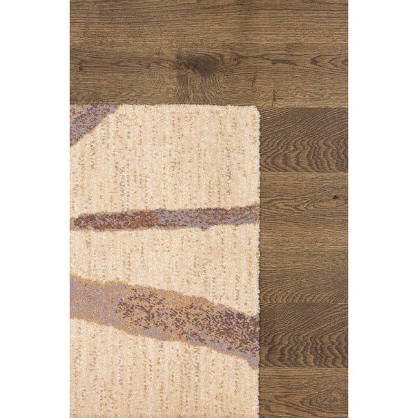 Béžový vlnený koberec 100x180 cm Sticks – Agnella-image-3