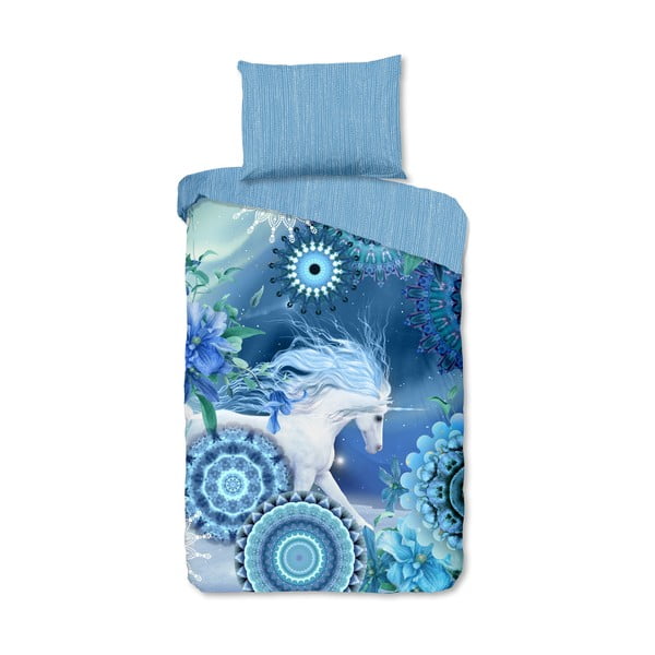 Modré flanelové obliečky na jednolôžko 140x200 cm Lumi – HIP