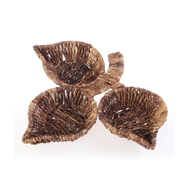 Prútené misky Leaf Snack Brown