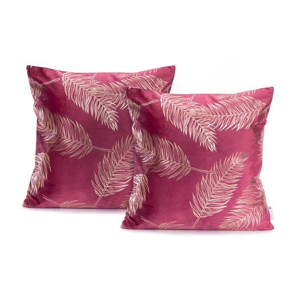 Obliečky na vankúše v súprave 2 ks 45x45 cm Gold Leaves – DecoKing-image-1