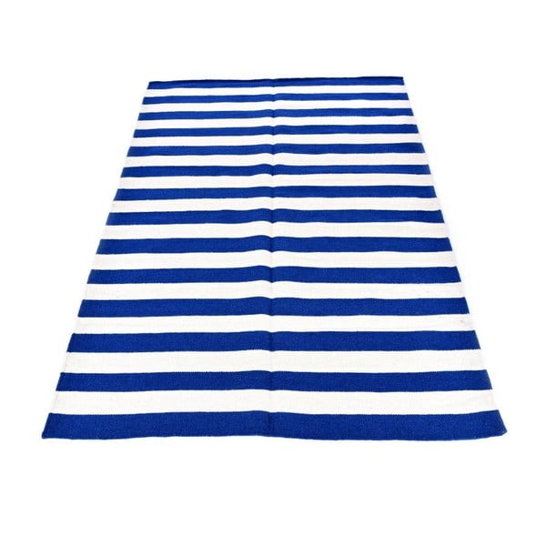Vlnený koberec Geometry Stripes Dark Blue, 160x230 cm