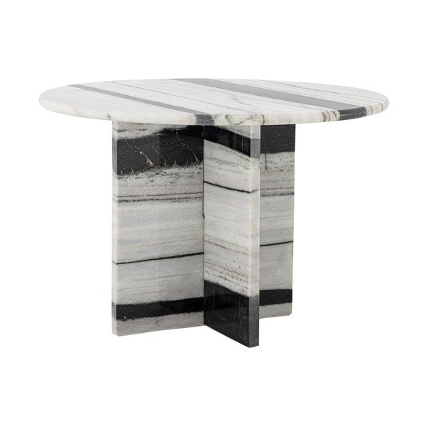 Čierno-biely mramorový okrúhly konferenčný stolík ø 61 cm Rosito – Bloomingville-image-4