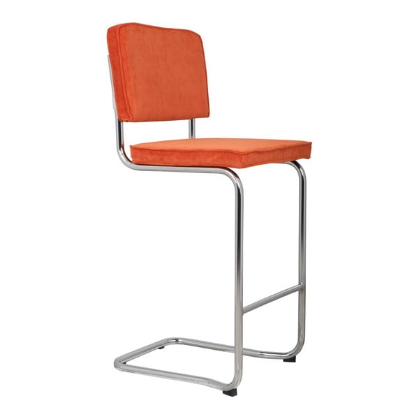 Oranžová barová stolička Zuiver Ridge Kink Rib
