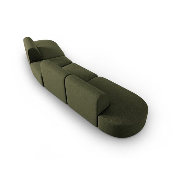 Zelená ženilková pohovka pravý roh 428 cm Paolo – Milo Casa-image-3