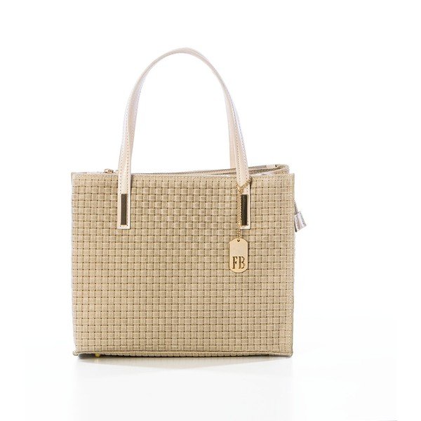 Kožená kabelka Suede Braid Beige