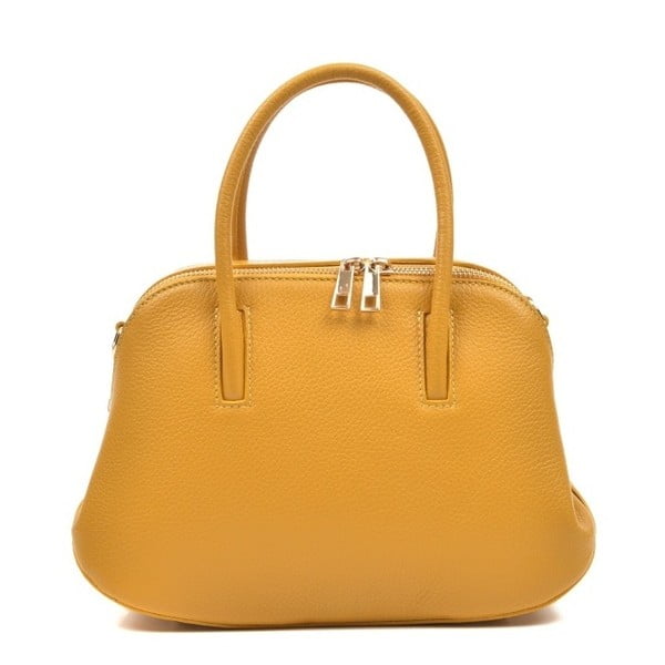 Žltá kožená kabelka Mangotti Marion