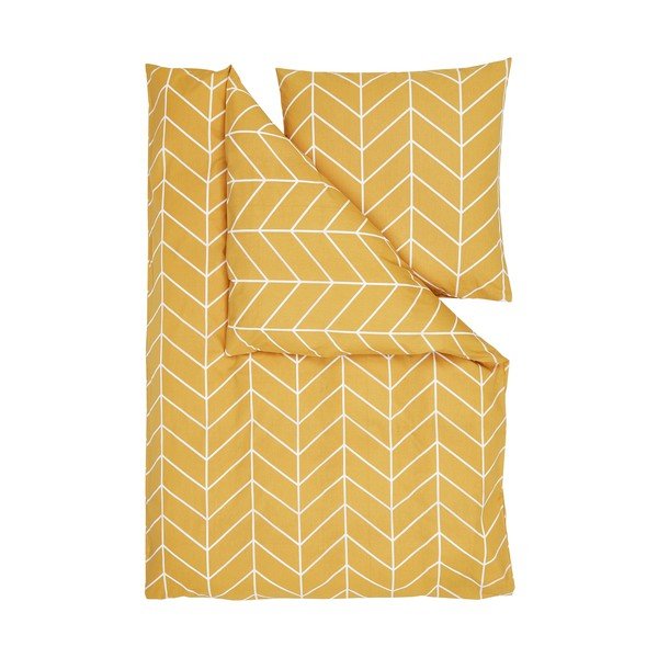 Žlté bavlnené obliečky na jednolôžko by46 Mirja, 155 x 220 cm