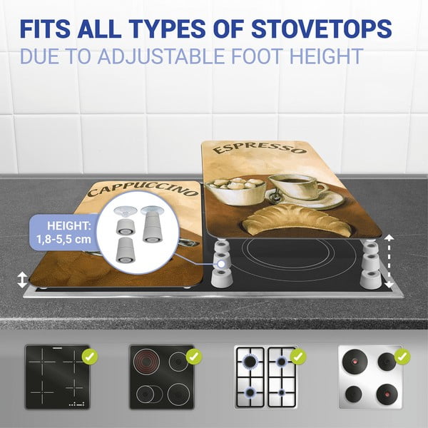 Sada 2 sklenených krytov na sporák Wenko Coffee-image-3