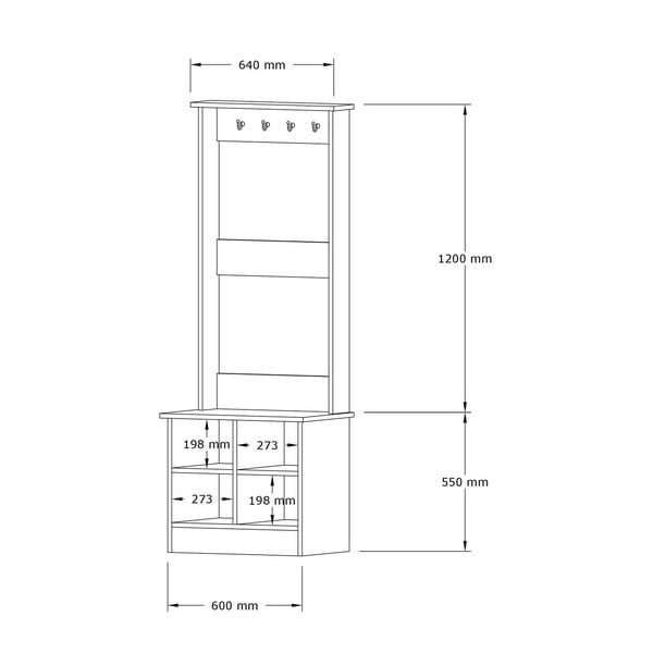 Biela/prírodná predsieňová zostava Mare - Kalune Design-image-3