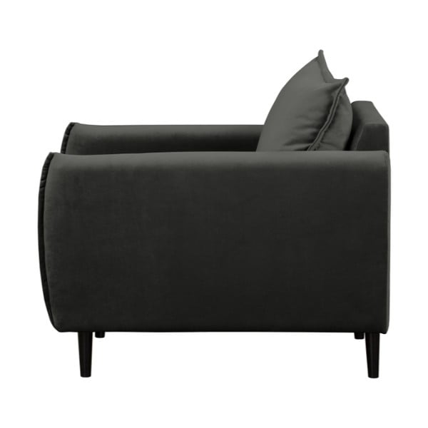 Tmavosivé zamatové kreslo Juli – Ropez-image-2