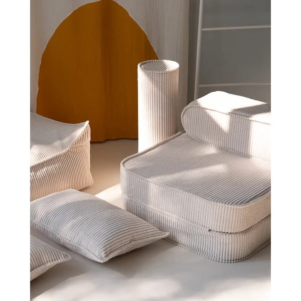 Krémový menčestrový detský pohovkový vankúš Roll – Wigiwama-image-1