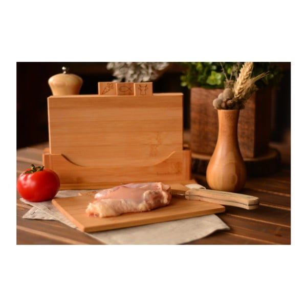 Súprava 4 bambusových dosiek so stojanom Bambum Tapenade-image-2