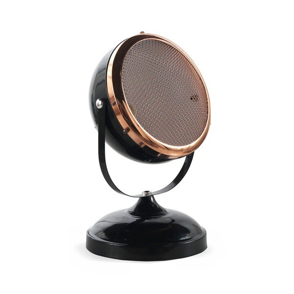 Čierna stolová lampa s detailmi v medenej farbe Geese Mic