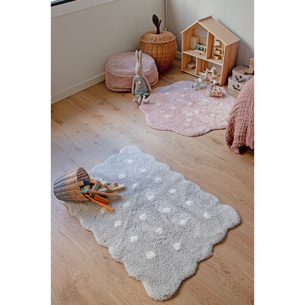 Sivý prateľný ručne tkaný bavlnený detský koberec 70x100 cm Mini Biscuit Pearl Grey – Lorena Canals-image-4