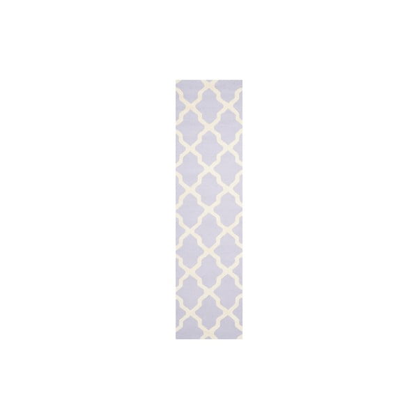Vlnený koberec Ava 76x243 cm, fialkový
