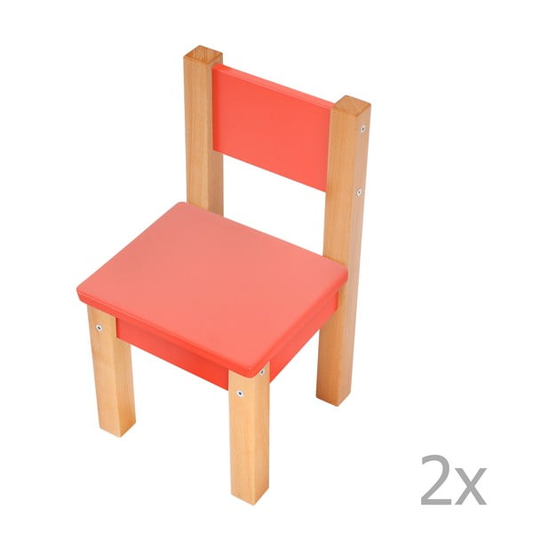 Sada 2 červených detských stoličiek Mobi furniture Mario