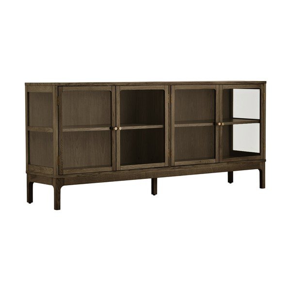 Tmavohnedá vitrína v dekore duba 180x80x40 cm Zamora – House Nordic
