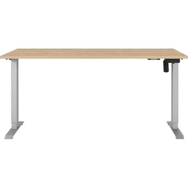 Polohovací pracovný stôl s elektricky nastaviteľnou výškou s doskou v dubovom dekore 80x160 cm Boras – Germania-image-1
