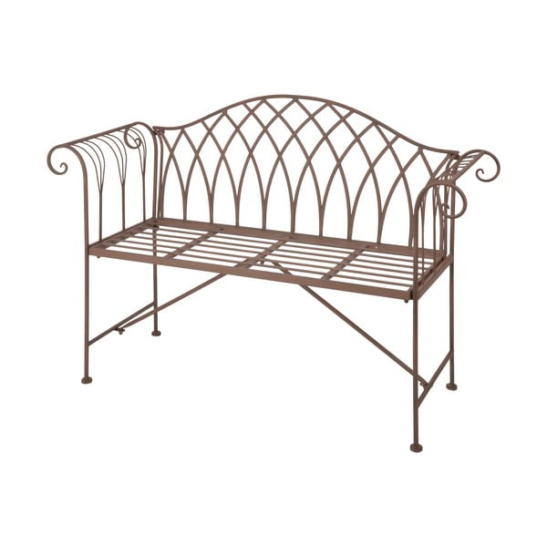 Hnedá kovová záhradná lavica – Esschert Design-image-2