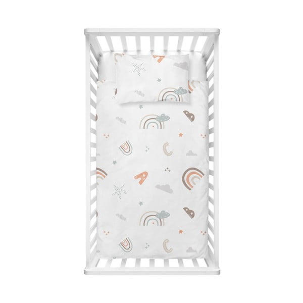 Biele detské obliečky do postieľky z bavlny Renforcé 100x150 cm Abc – Mijolnir