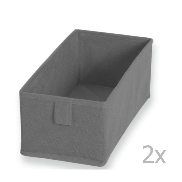 Sada 2 sivých te×tilných boxov JOCCA, 28 × 13 cm