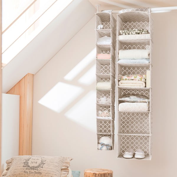 Béžový závesný organizér so 6 priehradkami Compactor, šírka 30 cm-image-1