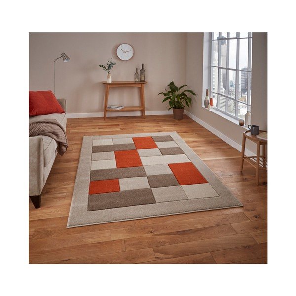 Béžovo-oranžový koberec Think Rugs Matri×, 60 × 120 cm-image-3