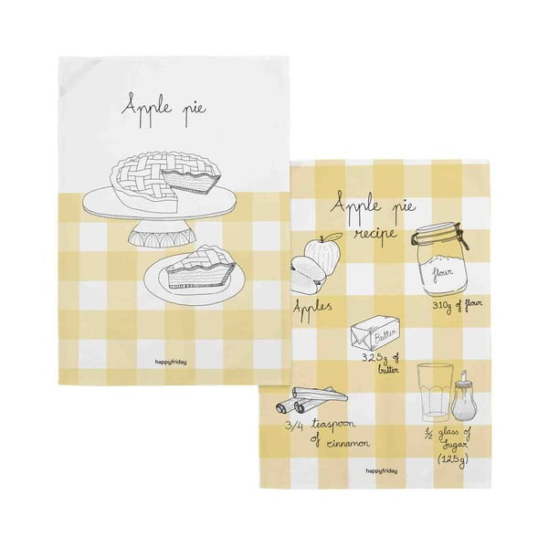 Bavlnené utierky v súprave 2 ks 50x70 cm Apple pie – Happy Friday