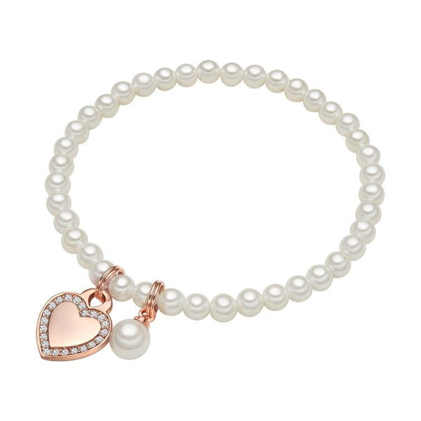 Náramok s bielou perlou ⌀ 8 mm Perldesse Die, dĺžka 17 cm