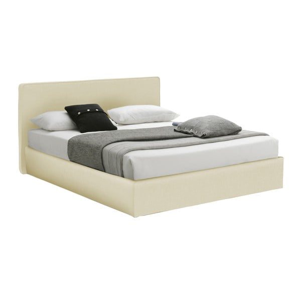 Béžová dvojlôžková posteľ s úložným priestorom 13Casa Ninfea, 160 x 190 cm