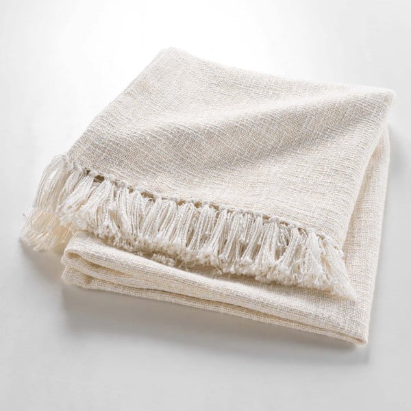 Krémová deka s prímesou bavlny 125x150 cm Ziggy – douceur d'intérieur