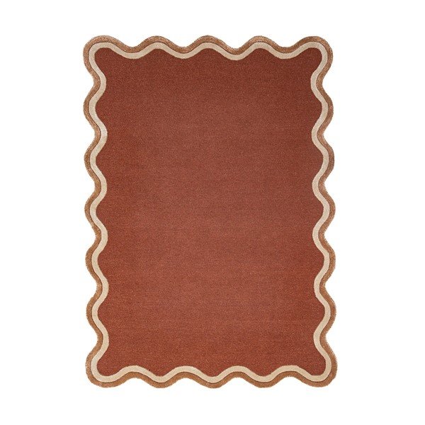 Ručne tkaný koberec s prímesou vlny v terakotovej farbe 120x170 cm Rivo Wool – Flair Rugs