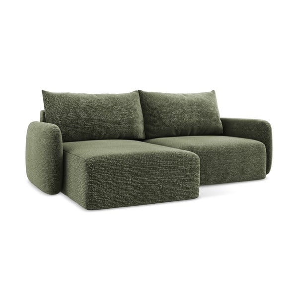 Zelená rozkladacia/s úložným priestorom rohová pohovka (ľavý roh) Kalena – Makamii-image-1