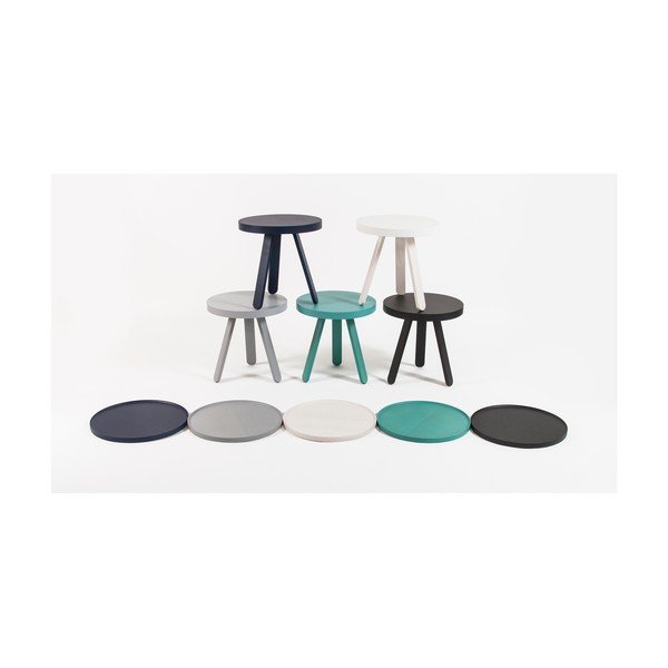 Modrý odkladací stolík z jaseňového dreva s podnosom Woodendot Batea Small-image-3