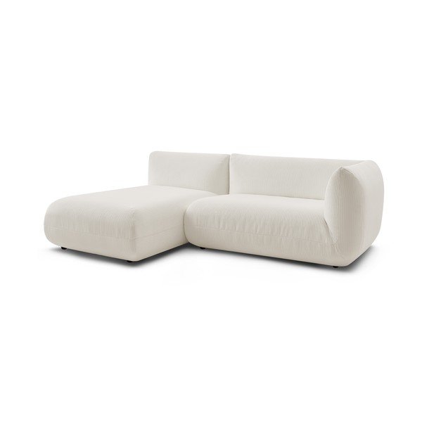 Biela menčestrová rohová pohovka (ľavý roh) Lecomte - Bobochic Paris-image-3