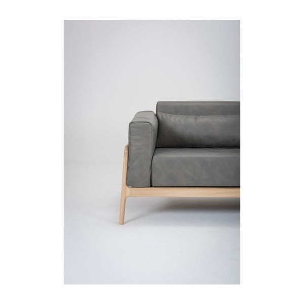 Tmavosivá pohovka s konštrukciou z masívneho dubového dreva Gazzda Fawn,180 cm-image-2